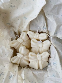 Caja de velas de soja moño aesthetic personalizables para regalo